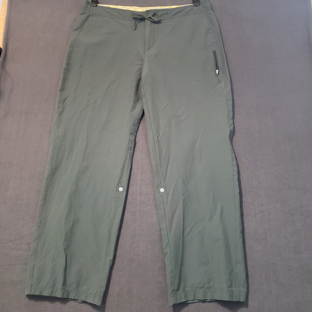 Danskin Now Convertible Hiking Pants Womens XXL Pine Green Roll Tab Stretch